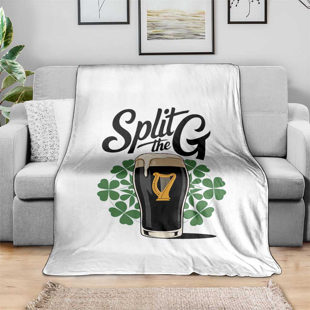 Split the G Funny Irish Drinking Throw Blanket St. Patrick’s Day Stout Beer Lovers Pub Crawls