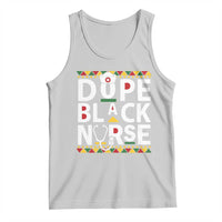 Sleeveless scoop-neck tank top with colorful "Dope Black Nurse" graphic