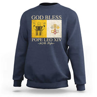 Men's sweatshirt, navy with 'GOD BLESS' Pope Leo XIV chest graphic