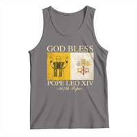 Gray tank top with "God Bless Pope Leo XIV" front print