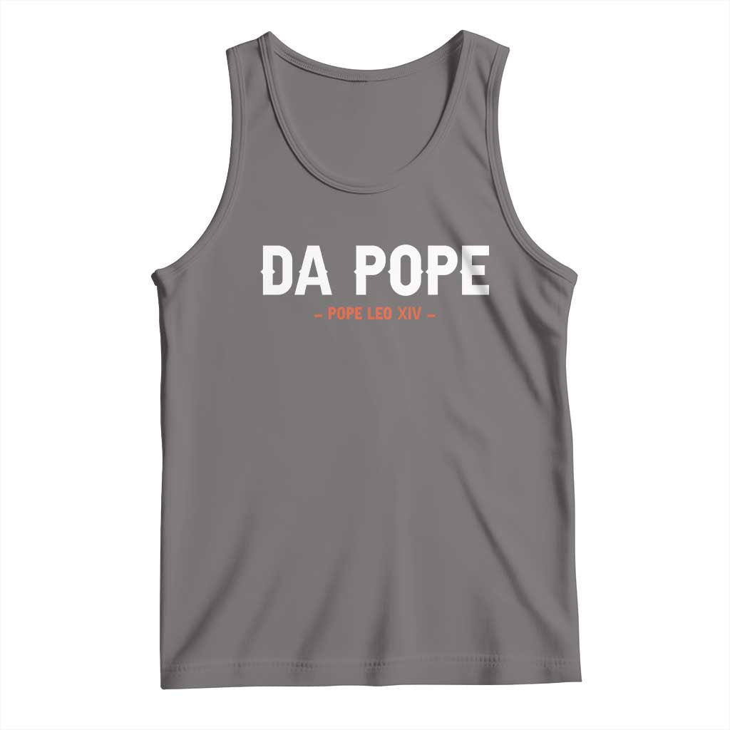 Grey tank top with 'DA POPE' and 'POPE LEO XIV' text