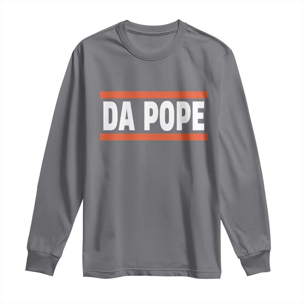 Men's long-sleeve T-shirt in charcoal with “DA POPE” front graphic