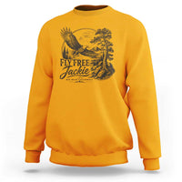 Fly Free Jackie Vintage Etching Soaring Eagle Sweatshirt Big Bear Lake Wilderness Graphic