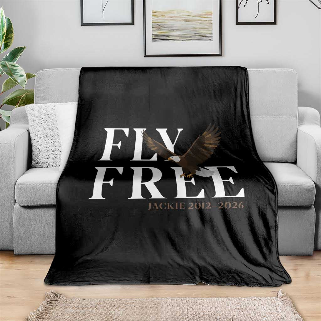Fly Free Jackie Eagle 2012 2026 Memorial Throw Blanket Soaring Wilderness Tribute