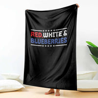 Red White and Blueberries Throw Blanket Patriotic Tribute Memorial - Wonder Print Shop
