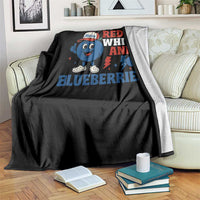 Red White and Blueberries Throw Blanket Patriotic Fruit Cartoon Graphic - Wonder Print Shop