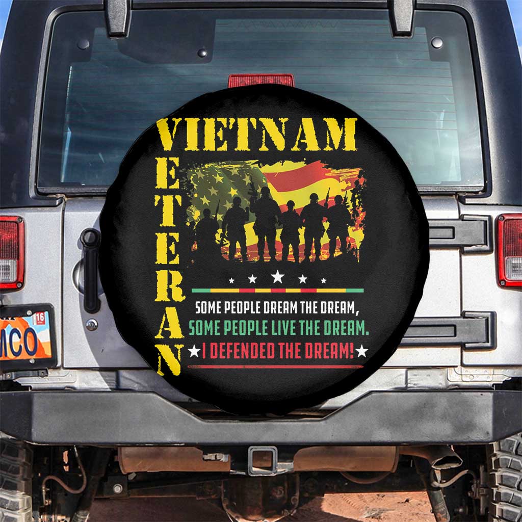 Vietnam Veteran Spare Tire Cover Patriots Defended The Dream American Flag