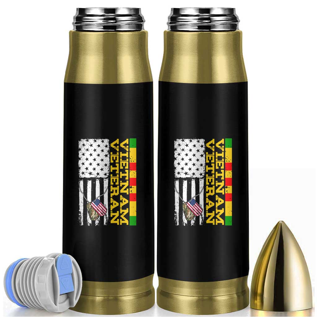 Vietnam Veteran Bullet Tumbler Honor Patriotic Soldier American Flag