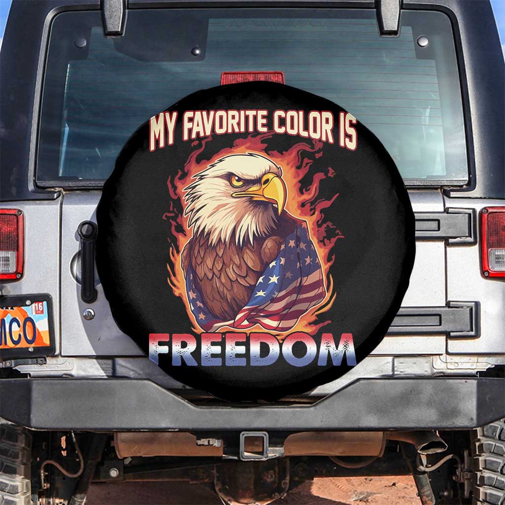 Patriotic American Eagle Spare Tire Cover My Favorite Color Is Freedom US Pride 4th of July