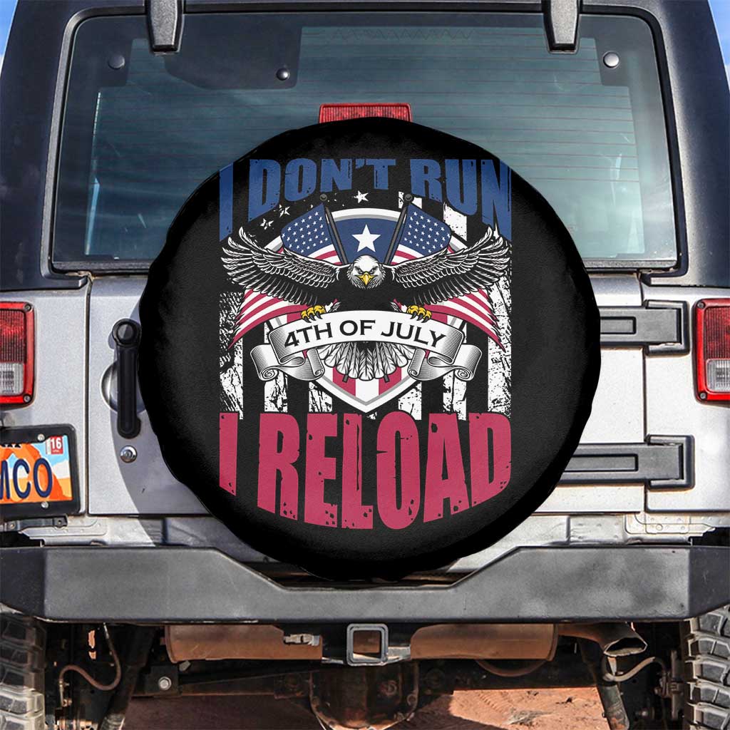 Patriotic American Eagle Spare Tire Cover US Flag Patriots I Don't Run I Reload Patriotism