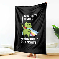 Funny Frog Disability Pride Flag Warrior Throw Blanket Disability Rights Or I Fights