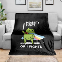 Funny Frog Disability Pride Flag Warrior Throw Blanket Disability Rights Or I Fights