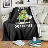 Funny Frog Disability Pride Flag Warrior Throw Blanket Disability Rights Or I Fights