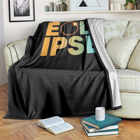 2026 Total Solar Eclipse Retro Typography Throw Blanket August 12 Totality Astronomy Gift