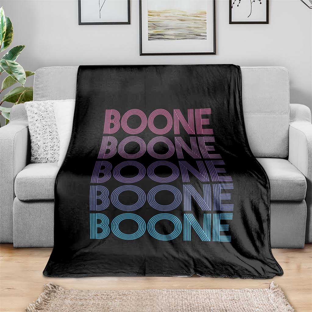 Retro Boone Name Lover Neon Gradient Typography Throw Blanket
