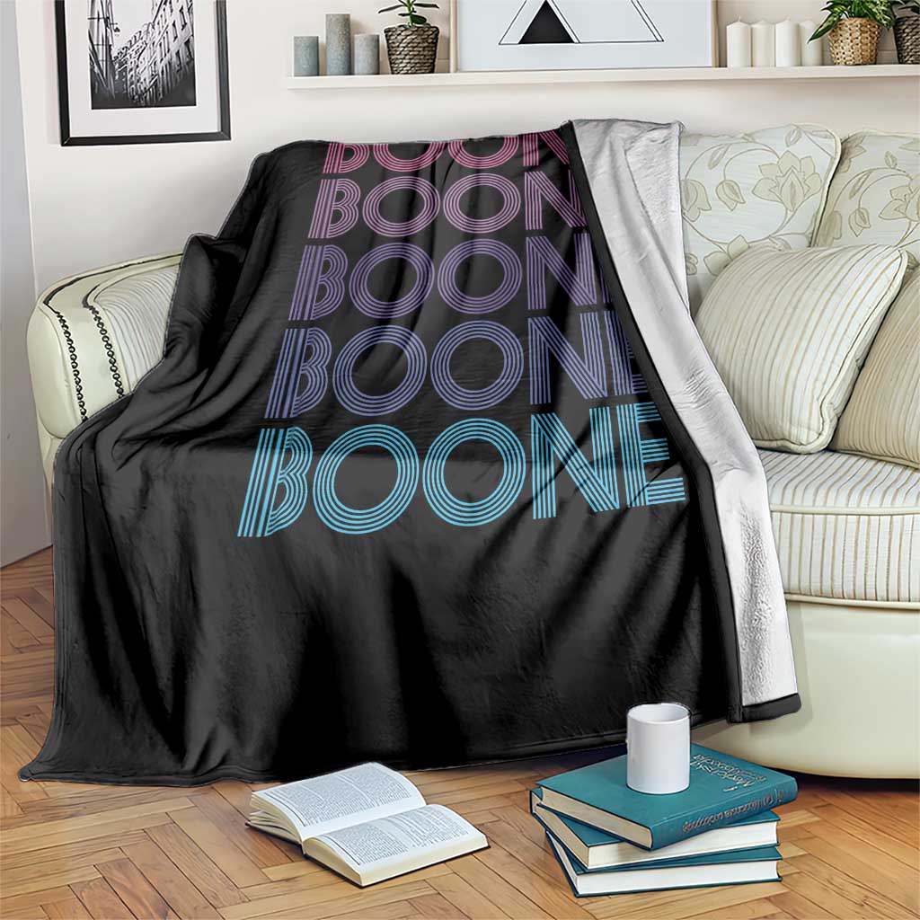Retro Boone Name Lover Neon Gradient Typography Throw Blanket
