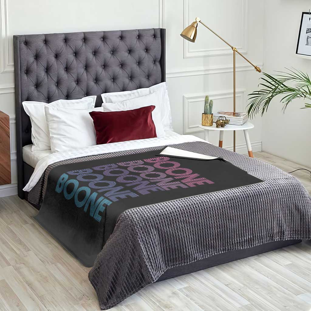 Retro Boone Name Lover Neon Gradient Typography Throw Blanket