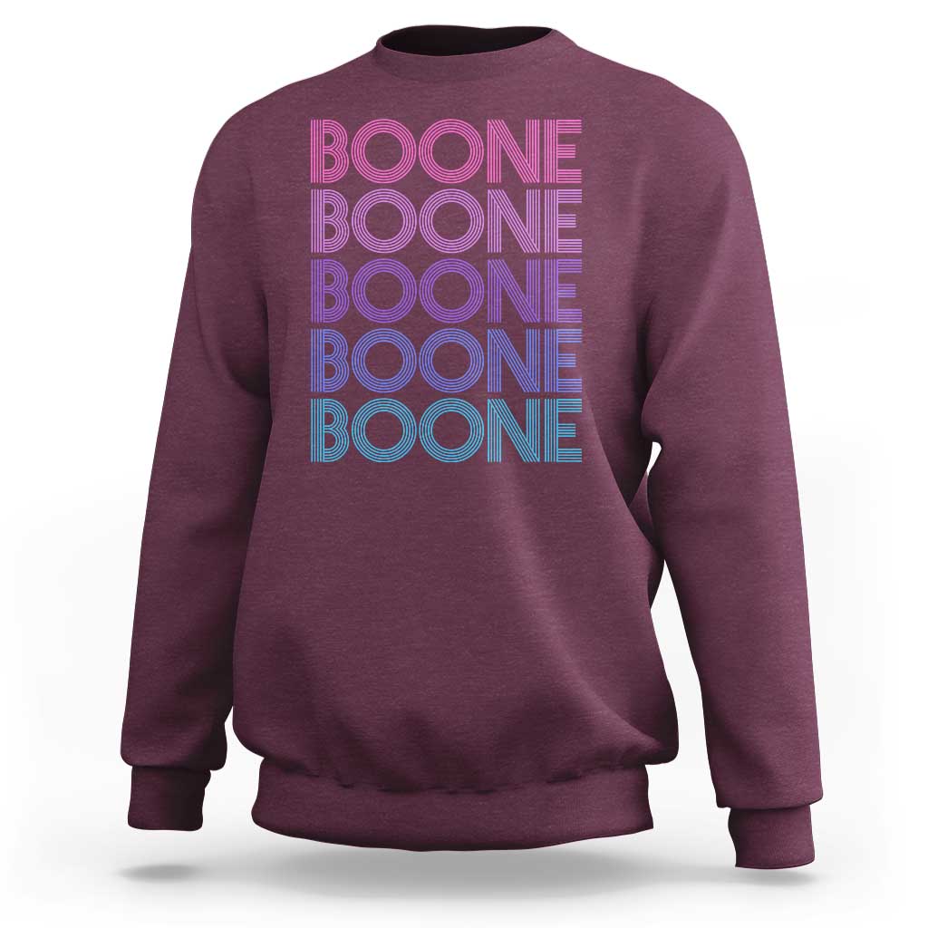 Retro Boone Name Lover Neon Gradient Typography Sweatshirt