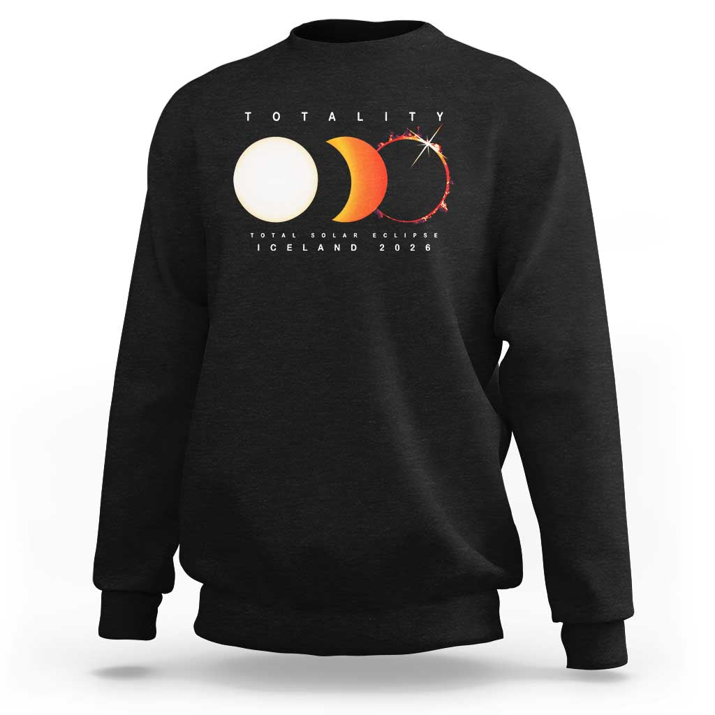 Iceland Total Solar Eclipse 2026 Totality Sweatshirt Travel Souvenir Astronomy Geek Gift