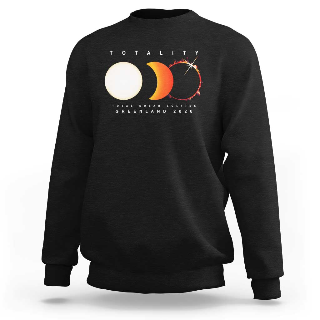 Greenland Total Solar Eclipse 2026 Totality Sweatshirt Travel Souvenir Astronomy Geek Gift