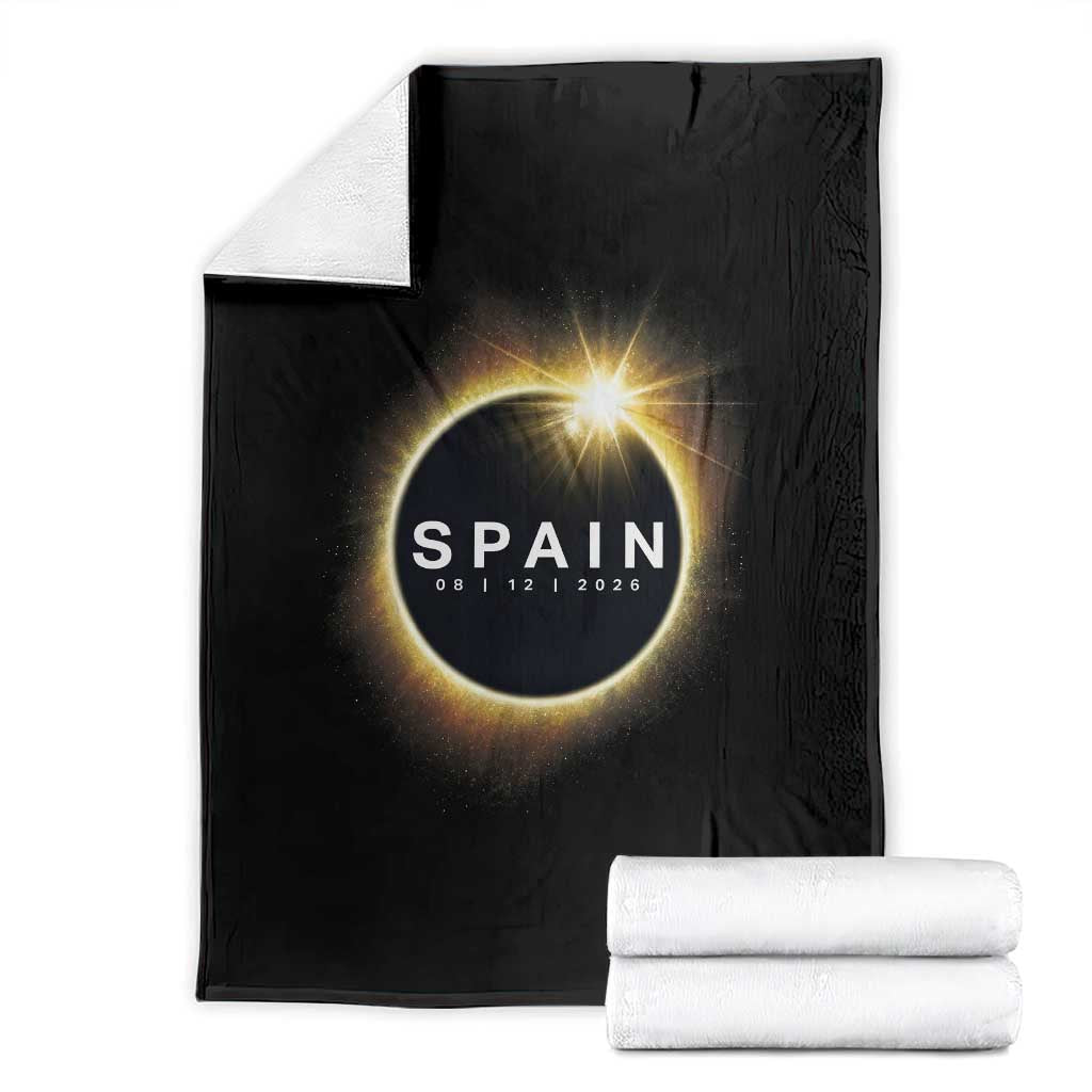 Spain Total Solar Eclipse 2026 Throw Blanket Path of Totality Astronomy Gift