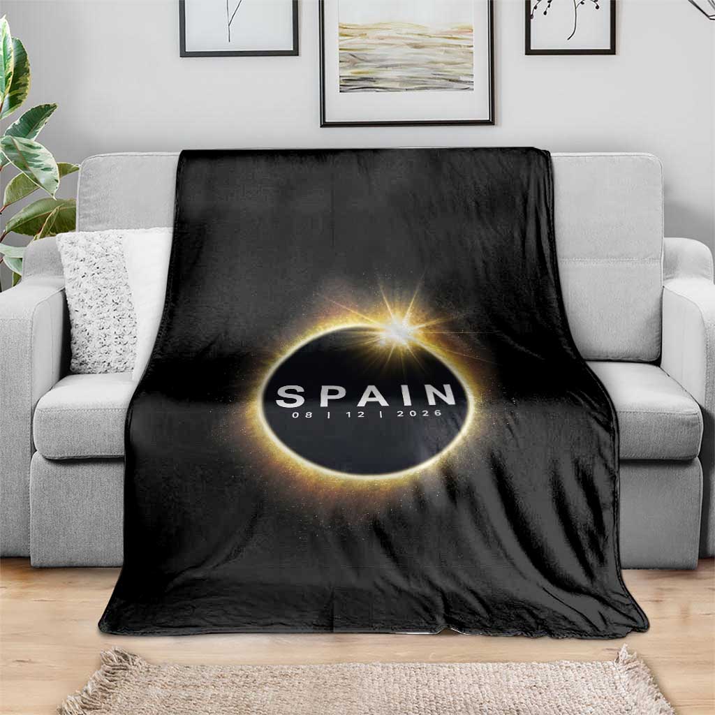 Spain Total Solar Eclipse 2026 Throw Blanket Path of Totality Astronomy Gift