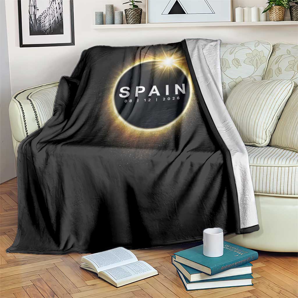 Spain Total Solar Eclipse 2026 Throw Blanket Path of Totality Astronomy Gift