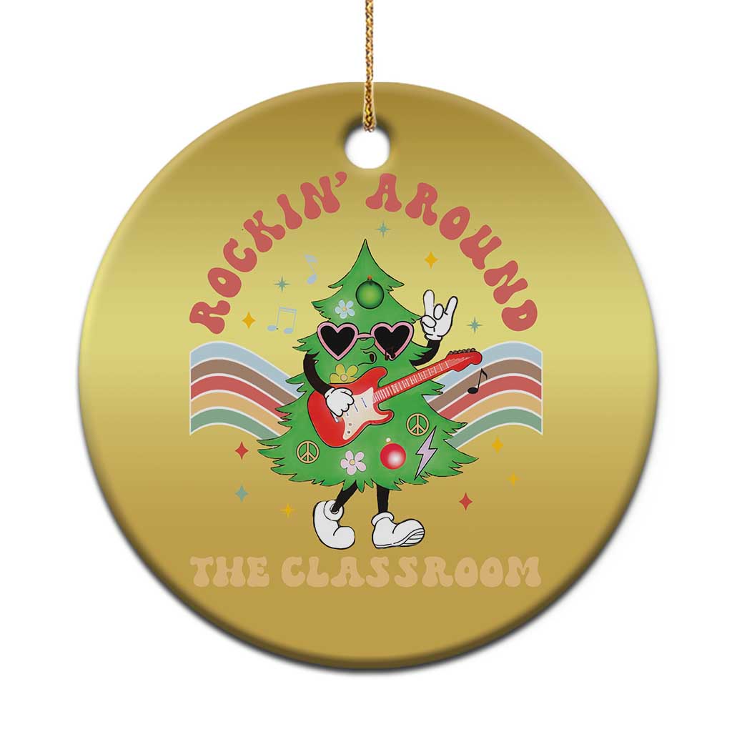 Teacher Christmas Christmas Ornament Rockin' Around The Classroom Groovy Xmas Tree - Wonder Print Shop