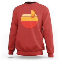 Red Aperol Spritz sweatshirt with large retro sunset cocktail graphic on chest