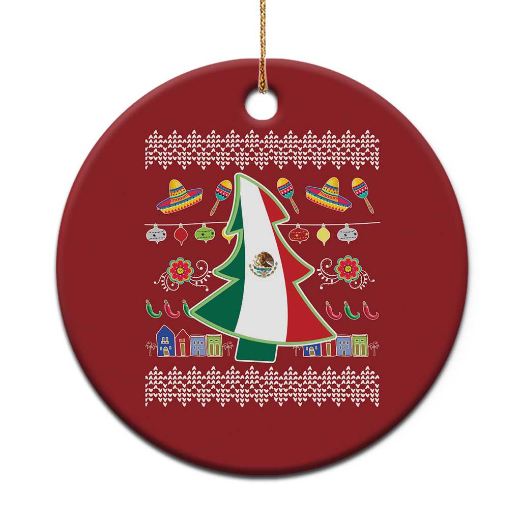 Mexican Xmas Christmas Ornament Mexico Flag Xmas Tree Ugly Sweater - Wonder Print Shop