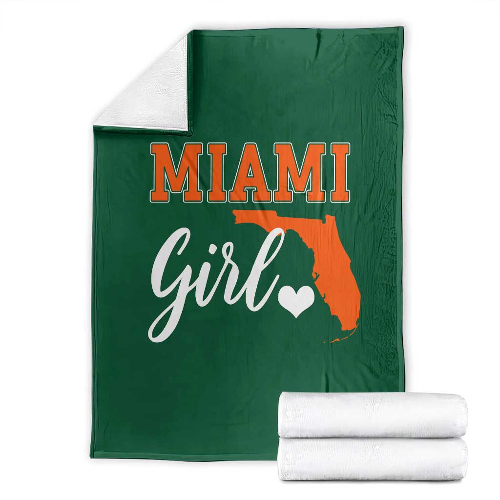 Miami Girl Pride Throw Blanket Florida State Map Local Love