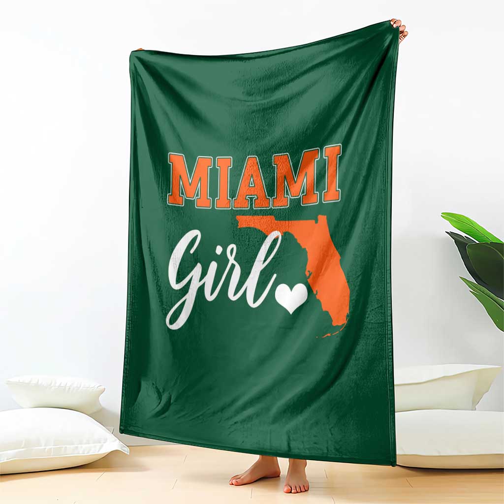 Miami Girl Pride Throw Blanket Florida State Map Local Love