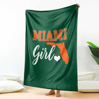 Miami Girl Pride Throw Blanket Florida State Map Local Love