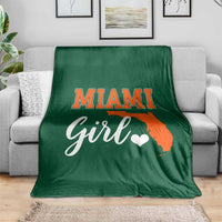 Miami Girl Pride Throw Blanket Florida State Map Local Love