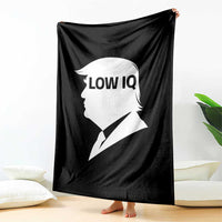 Low IQ Political Silhouette Profile Humor Throw Blanket Satirical Politics Subtle Hate
