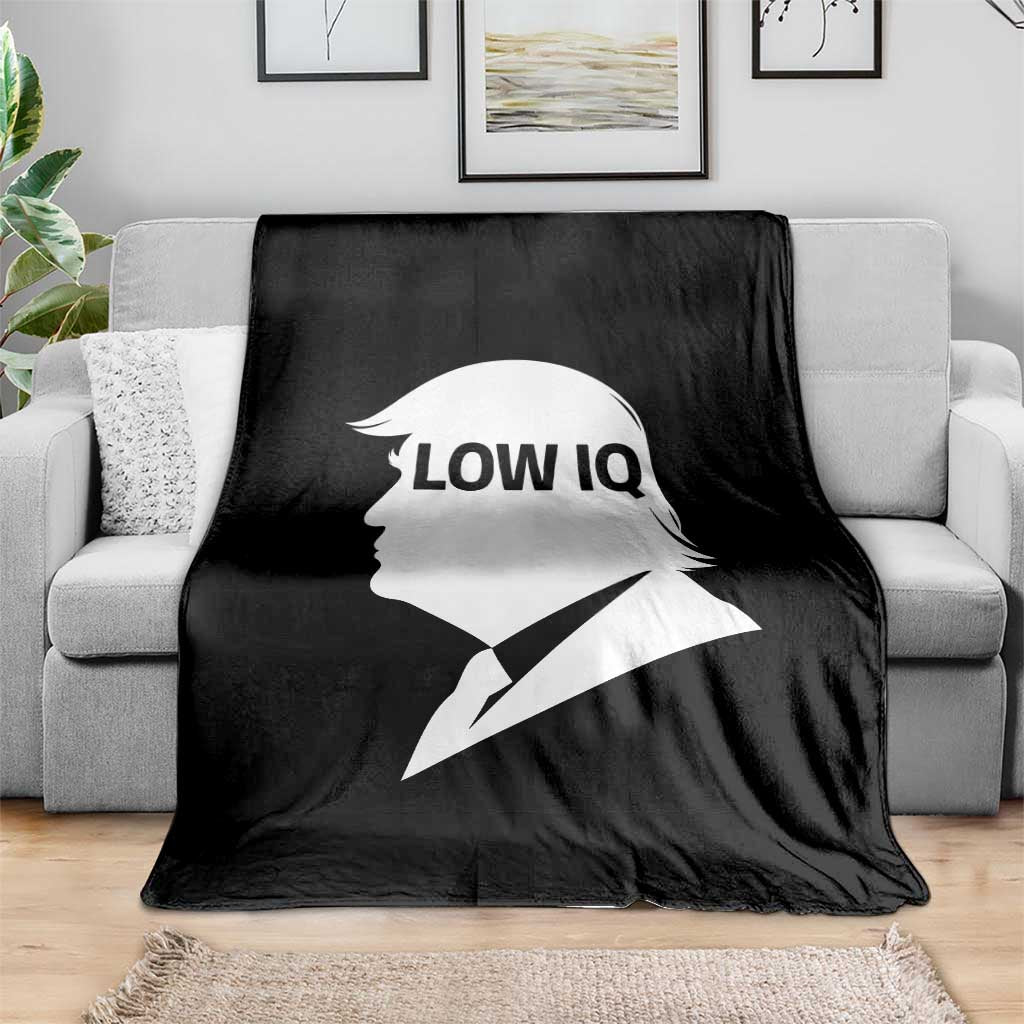 Low IQ Political Silhouette Profile Humor Throw Blanket Satirical Politics Subtle Hate