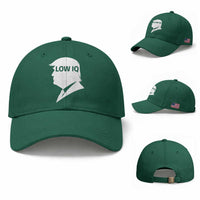 Low IQ Political Silhouette Profile Humor Baseball Cap Satirical Politics Subtle Hate