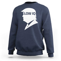 Low IQ Political Silhouette Profile Humor Sweatshirt Satirical Politics Subtle Hate