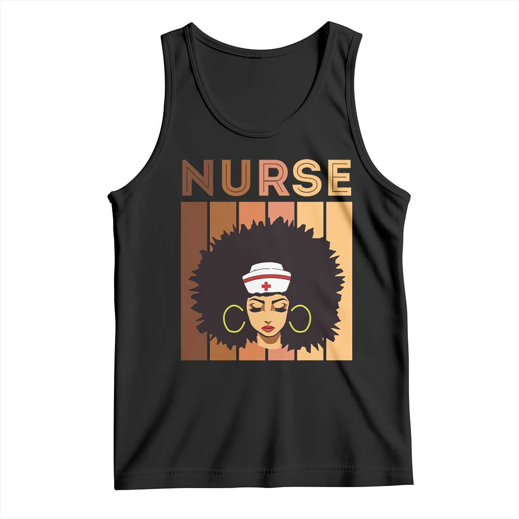 Black Nurse Tank Top Magic Afro Melanin RN Woman