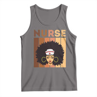 Women’s dark gray nurse graphic tank top with scoop neck and sleeveless cut