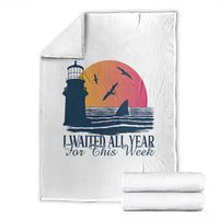 Funny Shark Lover Week Throw Blanket I Waited All Year For This Week - Wonder Print Shop