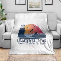 Funny Shark Lover Week Throw Blanket I Waited All Year For This Week - Wonder Print Shop