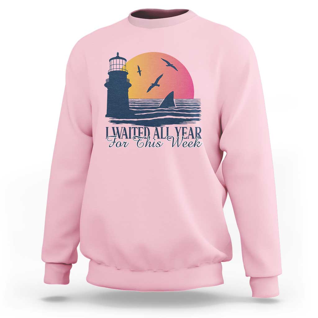 Funny Shark Lover Week Sweatshirt I Waited All Year For This Week - Wonder Print Shop