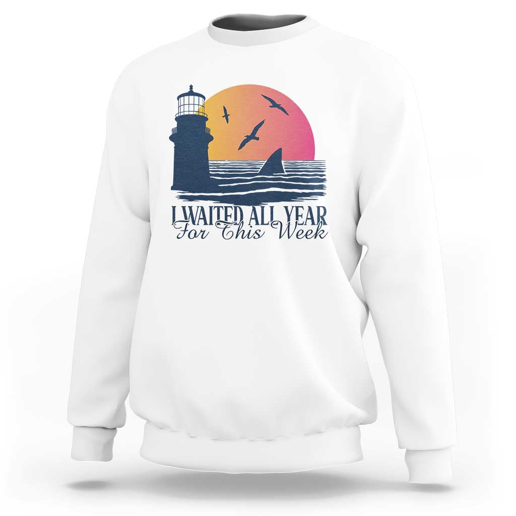 Funny Shark Lover Week Sweatshirt I Waited All Year For This Week - Wonder Print Shop