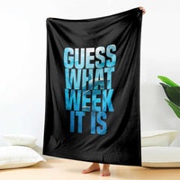Funny Shark Lover Week Throw Blanket Guess What Week It Is Blue Ocean - Wonder Print Shop