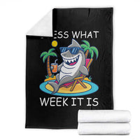 Funny Shark Lover Week Throw Blanket Week Guess What Week It Is Summer Beach - Wonder Print Shop