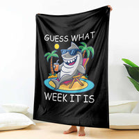 Funny Shark Lover Week Throw Blanket Week Guess What Week It Is Summer Beach - Wonder Print Shop