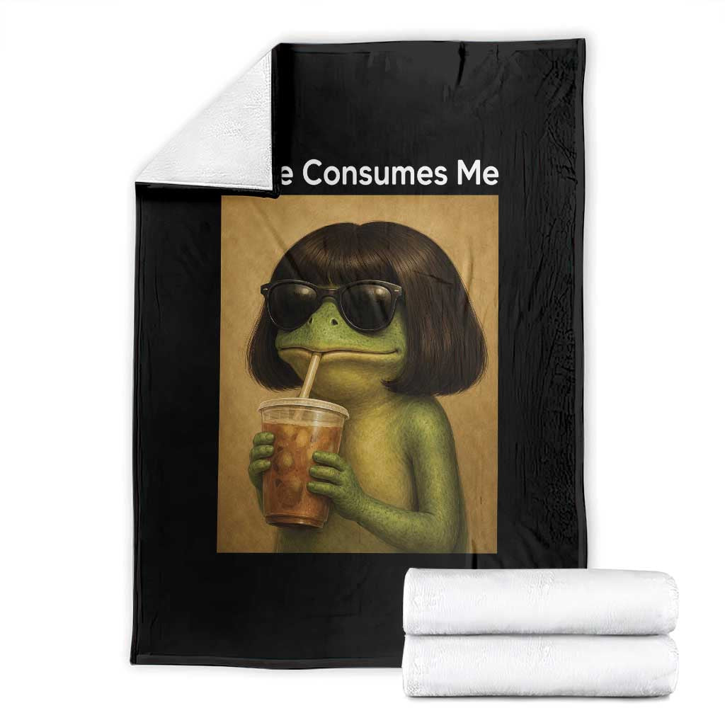 Funny Frog Bob Haircut Rage Consumes Me Throw Blanket Renaissance Painting Meme