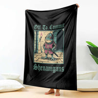 Funny Medieval Frog Knight Fantasy RPG Meme Throw Blanket Off To Commit Shenanigans