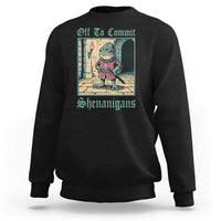 Funny Medieval Frog Knight Fantasy RPG Meme Sweatshirt Off To Commit Shenanigans